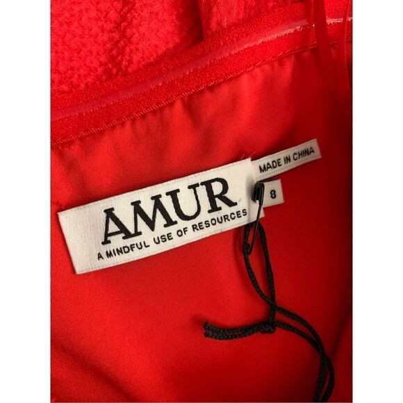 AMUR Matilda Color Block Peplum Bustier in Racing Red Size 8 - Picture 10 of 12